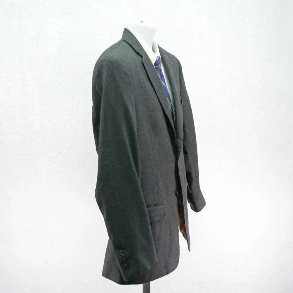 Joseph Jos A Bank Thick Textured Wool Cotton Gray Check Sport Coat 40S Tagged 42